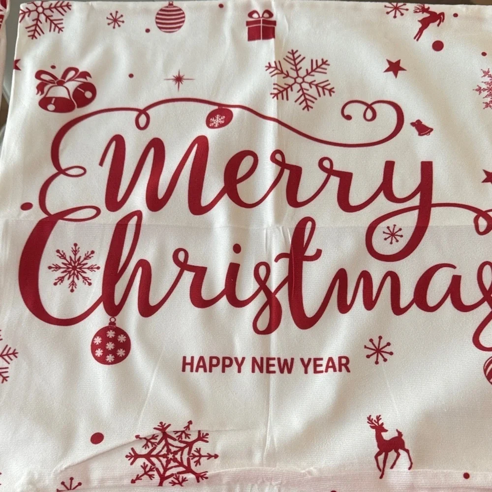 Festive Red and White Christmas Pillow Covers